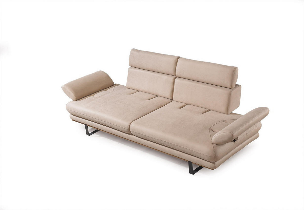 2 Sitzer SOFA Energy Nubuk Beige - Beige, Textil/Metall (200/80/100cm) - Villa Möbel