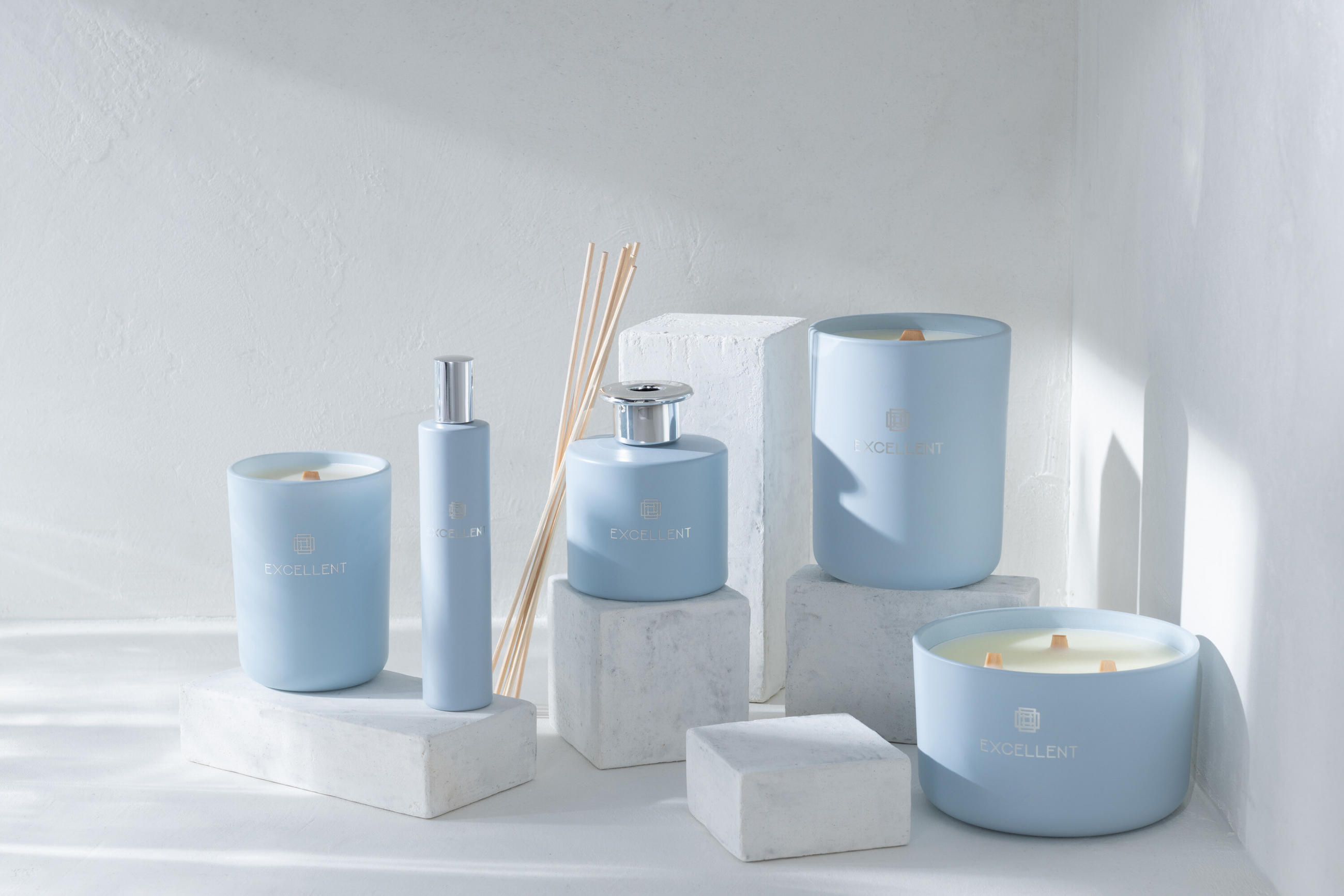 DUFTARTIKEL EXCELLENT - Glas - Blau - M - 80 Std. - Blau, Glas (11/14.5cm) - J-Line