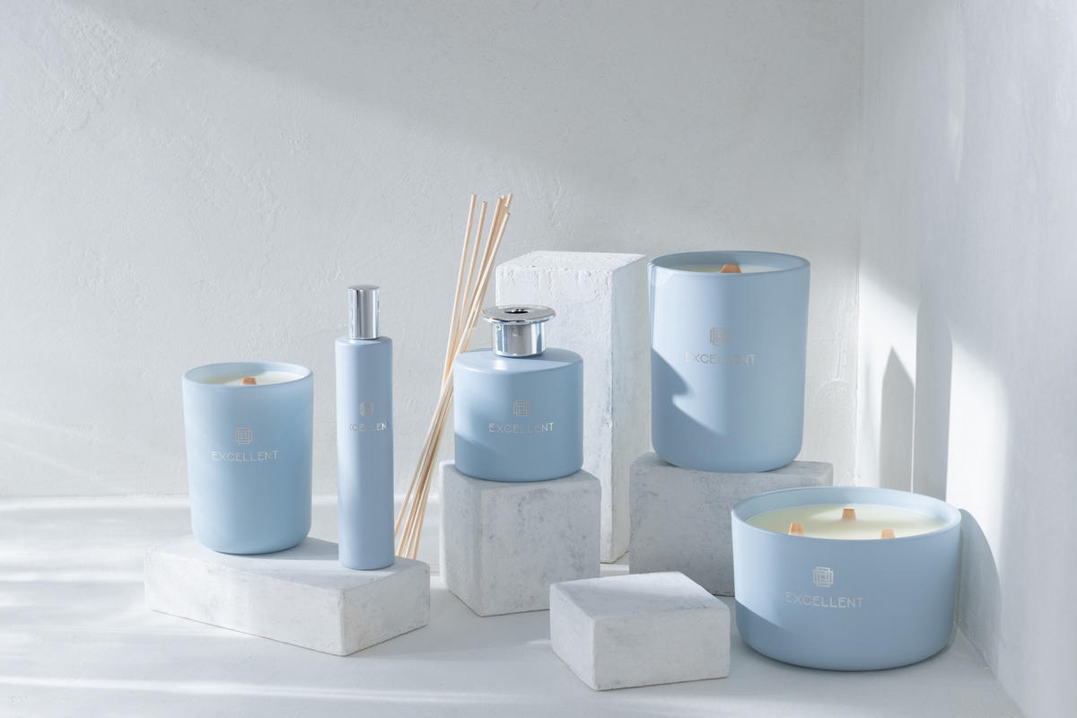 DUFTARTIKEL EXCELLENT - Glas - Blau - Blau, Glas (9/27/9cm) - J-Line