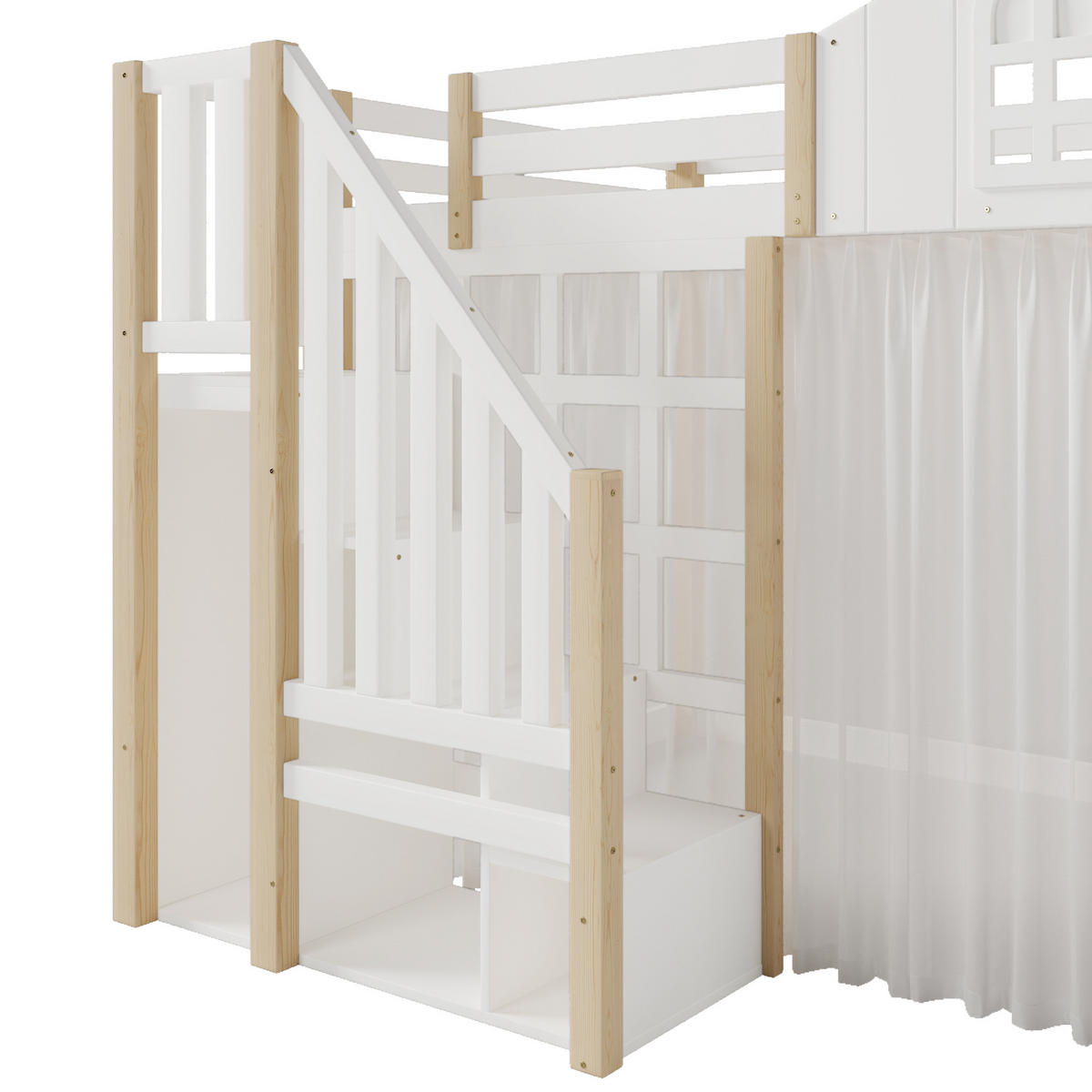 HOCHBETT 140/200 cm Weiß, Natur - Ahornfarben/Weiß, Holz - Raumix