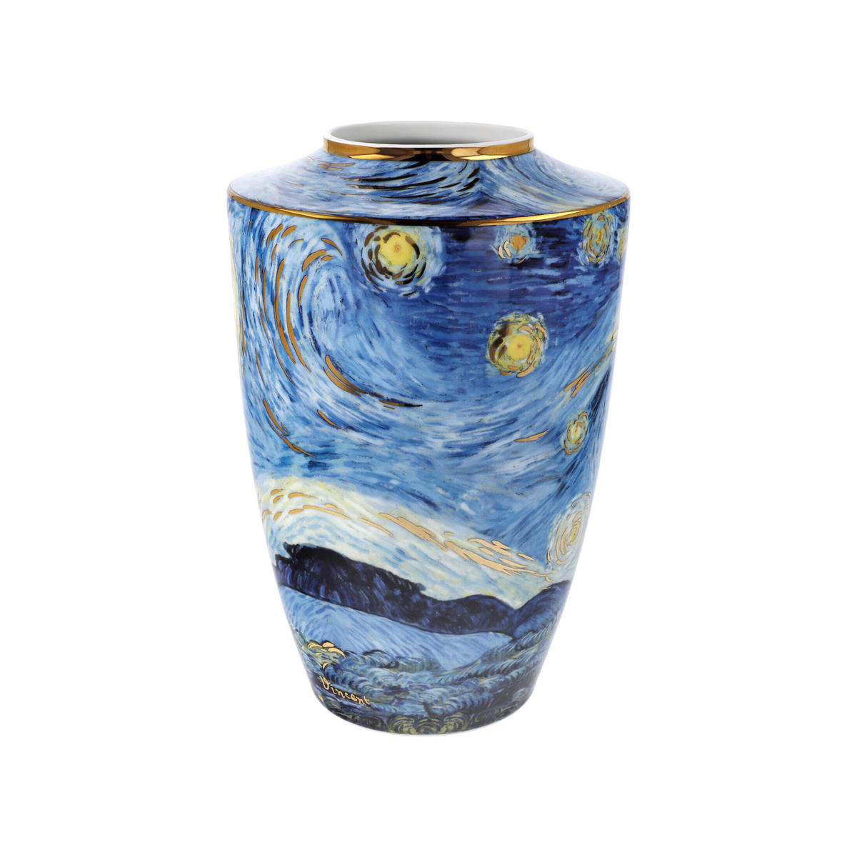 VASE Vincent van Gogh - Sternennacht, Porzellan, Bunt, 24 cm - Multicolor, Keramik (24cm) - Goebel