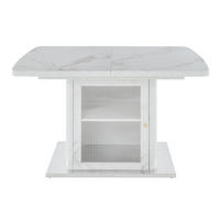 ESSTISCH 160/80/76 cm Weiß mit ausziehbarer Funktion und Stauraum - Weiß, Glas (160/80/76cm) - OKWISH