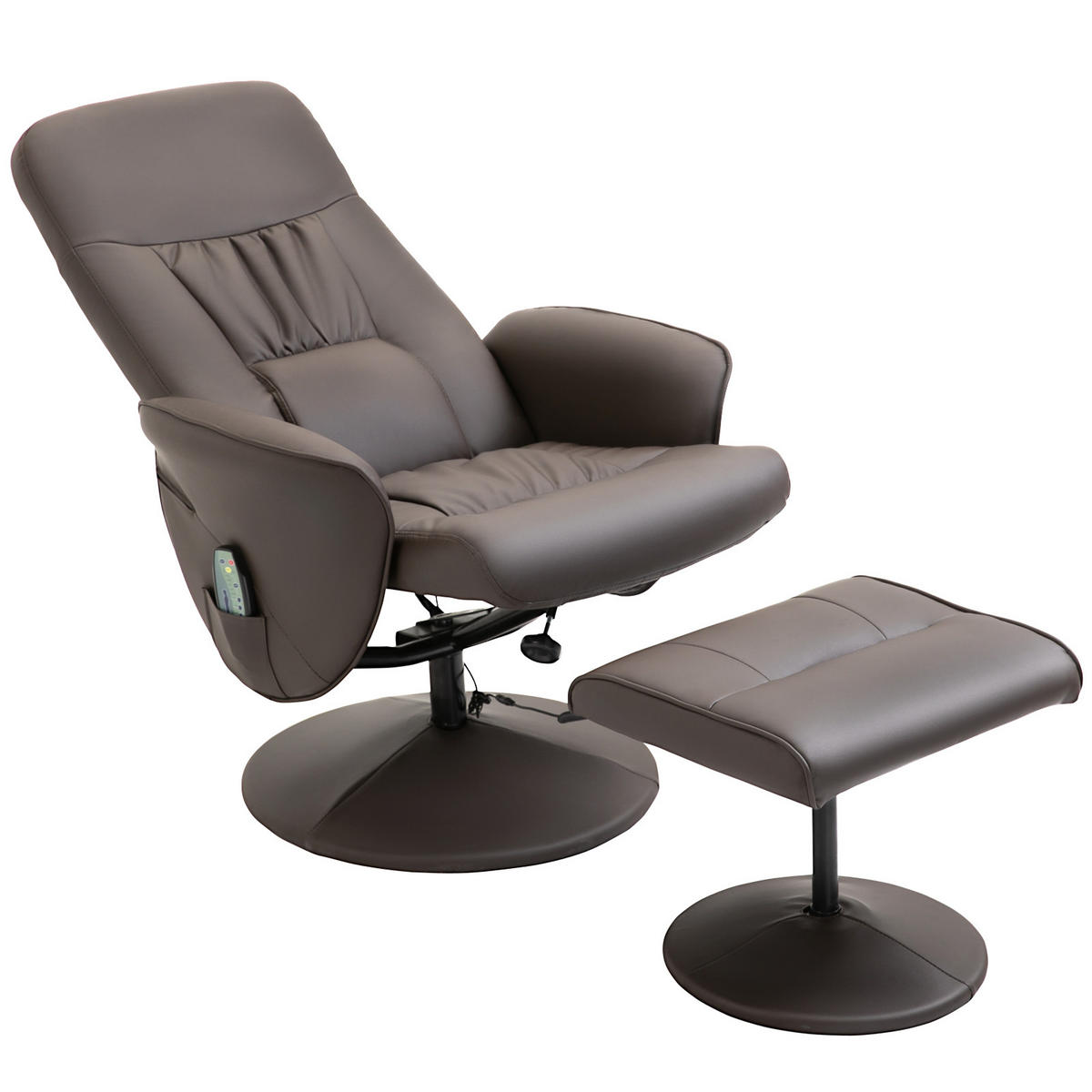 MASSAGESESSEL DE-06334 Mit Hocker, 10 Massagepunkte, 145° neigbar Braun - Braun, Metall (81/105/76cm) - ComfortXL