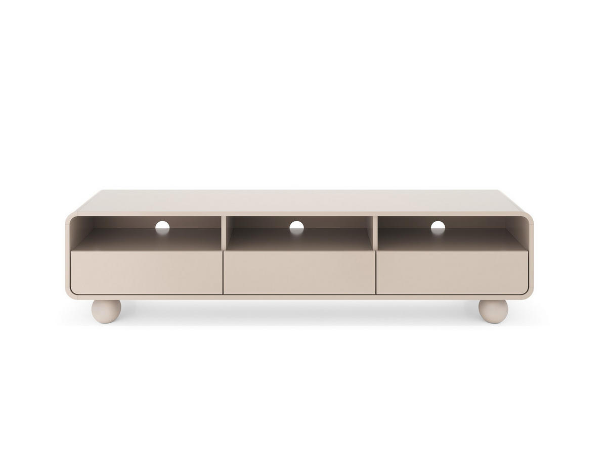 RTV-SCHRANK Alvion Kaschmir, mit abgerundeten Kanten und Kugelfüßen - Kaschmir, Holzwerkstoff (180/44/39cm) - Bettso