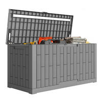 KISSENBOX DE-18686 379 L, abschließbar mit Gasdruckfedern Grau - Grau, Kunststoff (56/62/122.5cm) - ComfortXL