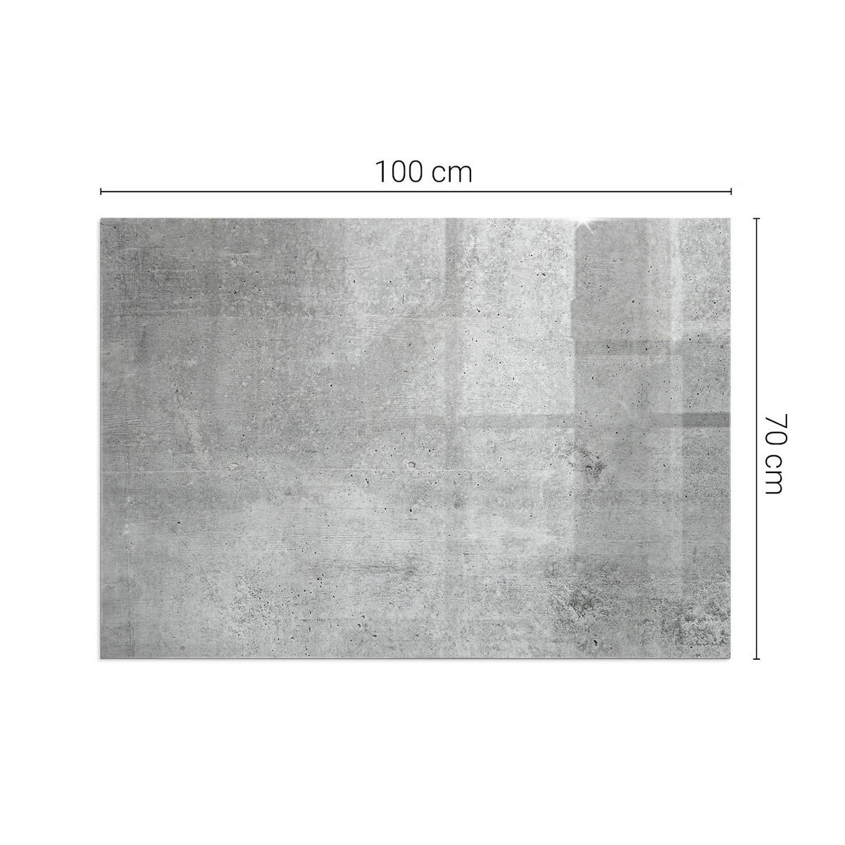 GLASPLATTE für Kamin 100x70 cm Grau - Grau, Glas (100/70/0.4cm) - ArtPrintCave