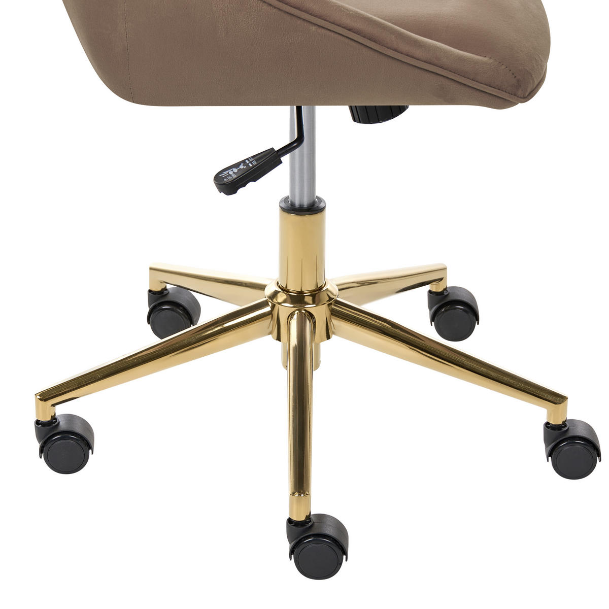 SCHREIBTISCHSTUHL Samtstoff Braun Bardsdale - Braun, Textil (54/77/54cm) - Beliani