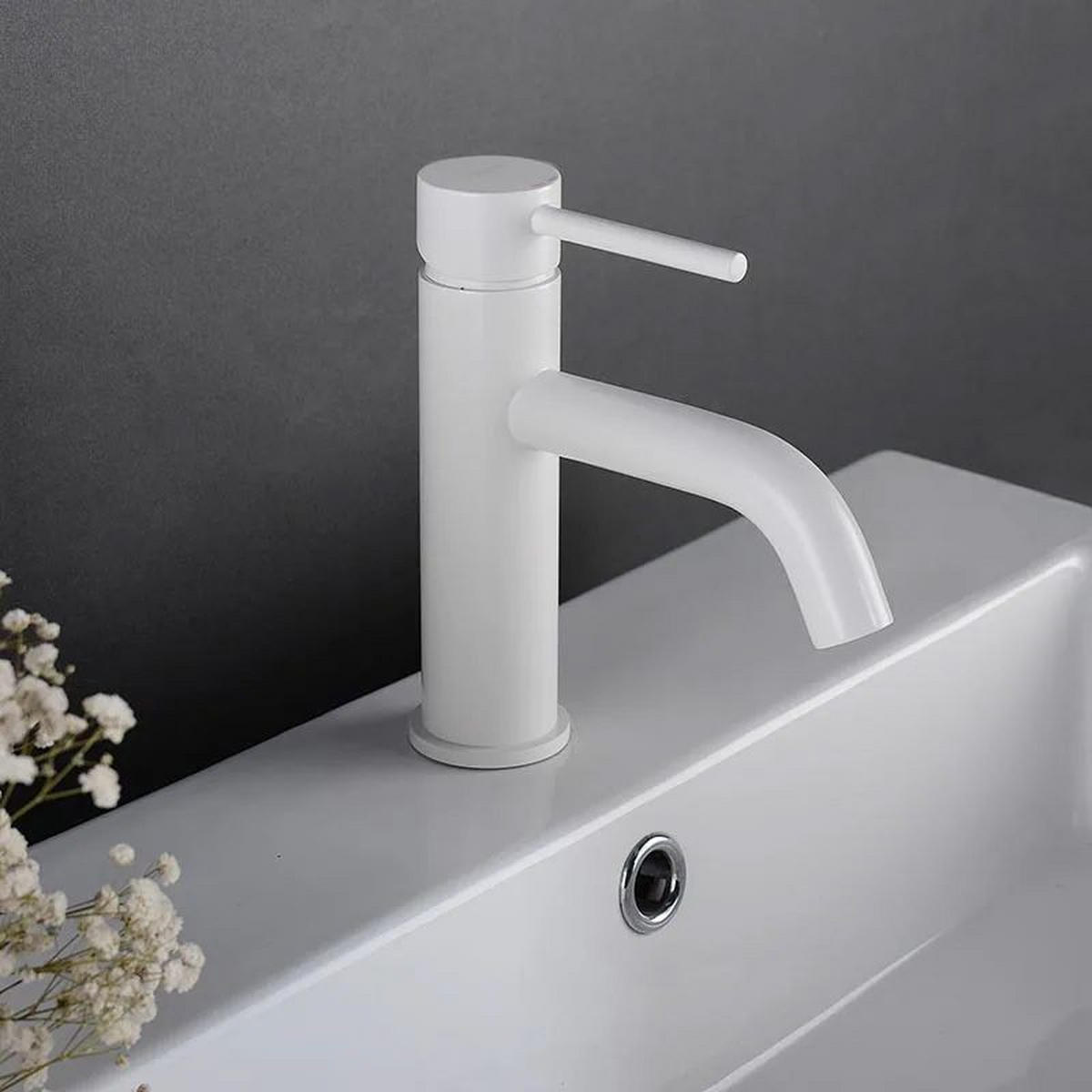 WASCHBECKENARMATUR Rea Lungo White Low - Weiß, Metall (5/16.5/15cm) - REA