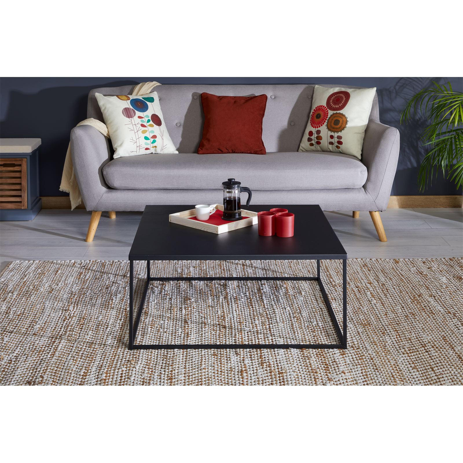 COUCHTISCH HILAR - Schwarz, Metall (80/80/35cm) - IDIMEX