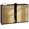 SCHUHSCHRANK Today Fronten in Eiche Natur - Eichefarben, Holzwerkstoff (155.5/95/28cm) - Vladon