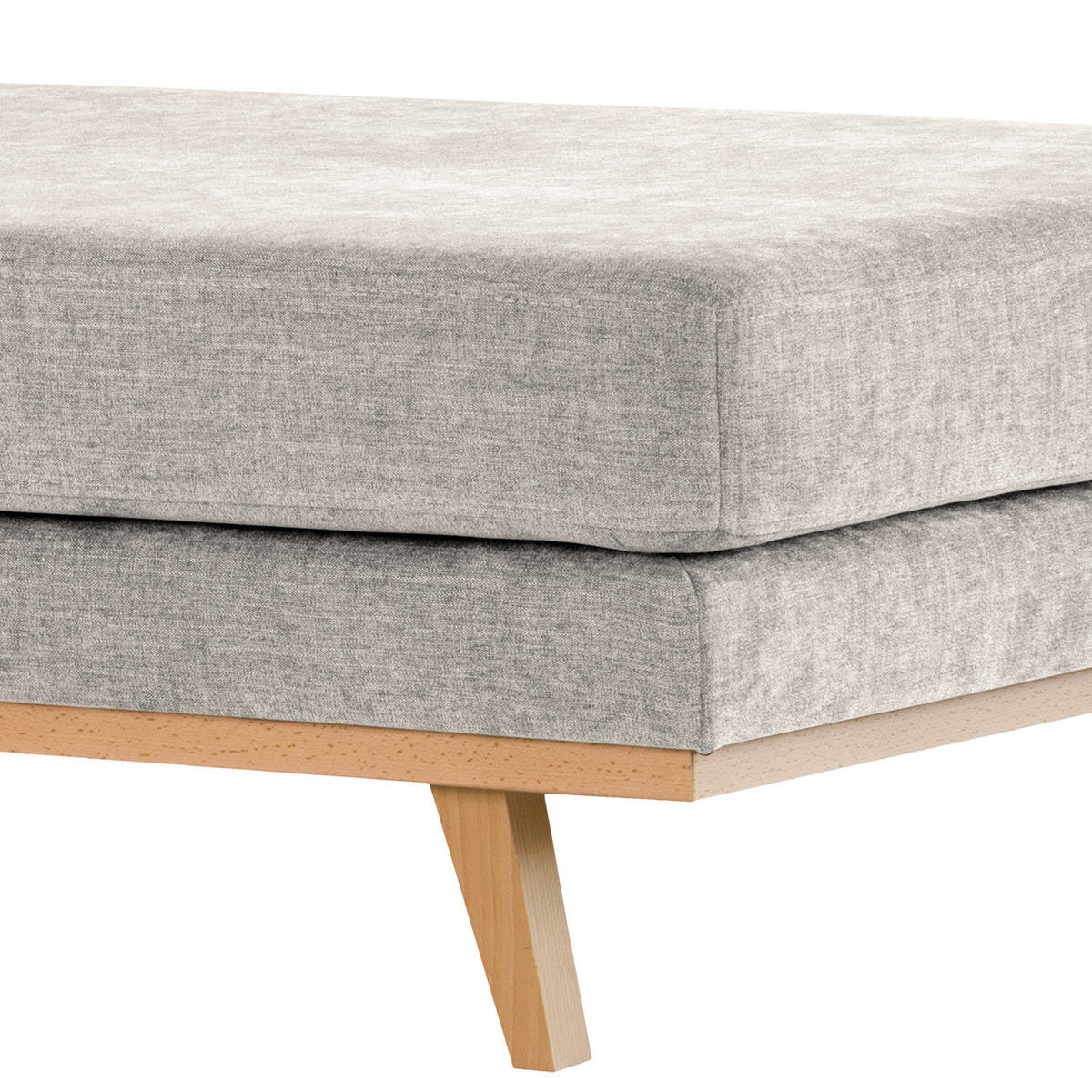 HOCKERBANK - Buchefarben/Grau, Buchenholz/Textil (180/43/81cm) - home24