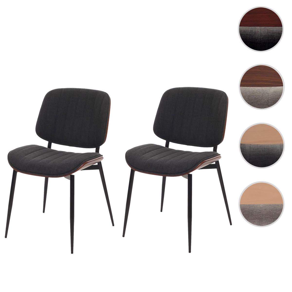 ESSZIMMERSTUHL Anthrazit, Braun - Anthrazit/Schwarz, Textil (49/83/51cm) - Jamb