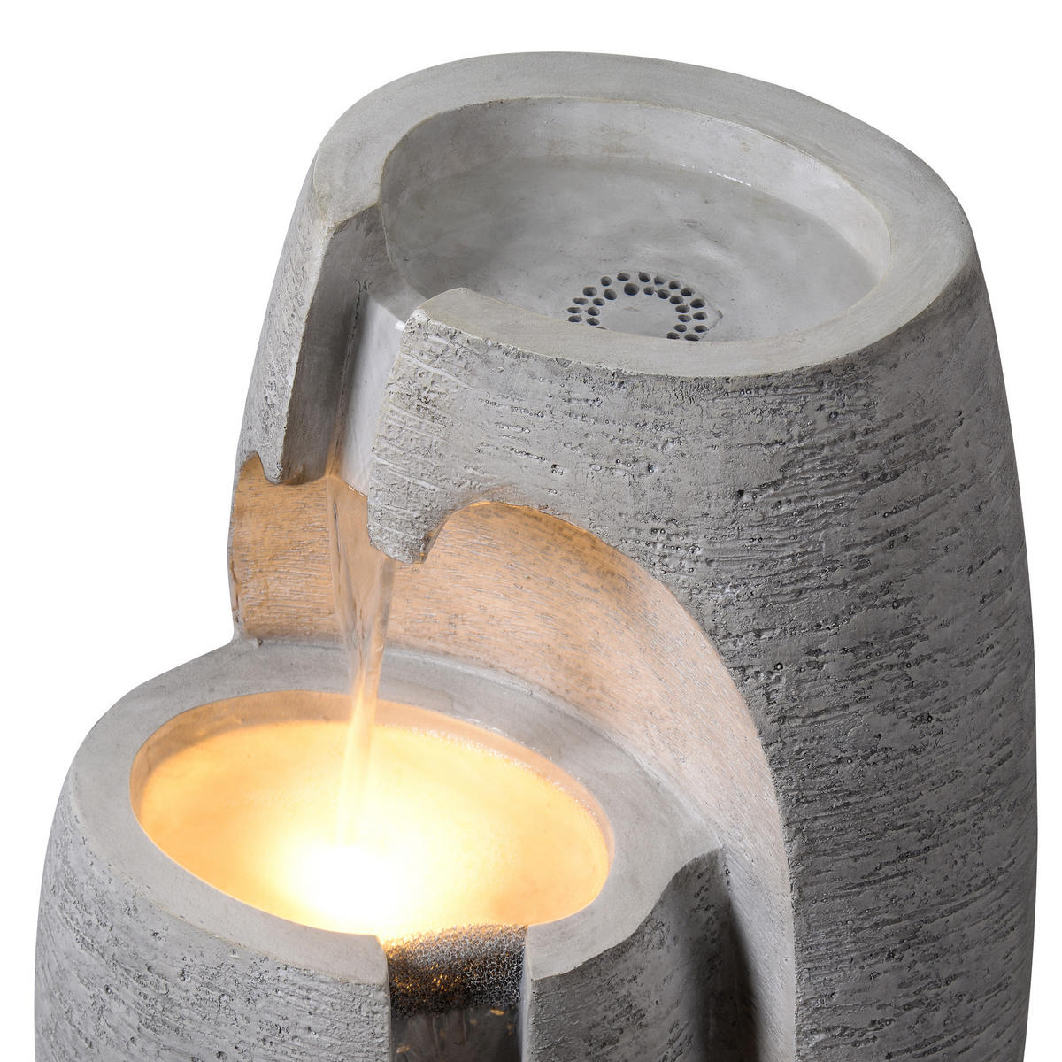 GARTENBRUNNEN 3-stufig grau - Grau, Kunststoff (35/36/71cm) - Teamson Home