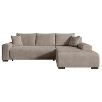 ECKSOFA Asgard U 202/326 cm Hellbraun - Apfelbaumfarben/Dunkelbraun, Holz/Textil (326/93/202cm) - Eltap