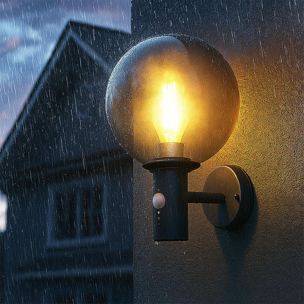LED AUSSEN-WANDLEUCHTE Edelstahl Anthrazit - Anthrazit, Glas (25/37/26.5cm) - Globo Lighting