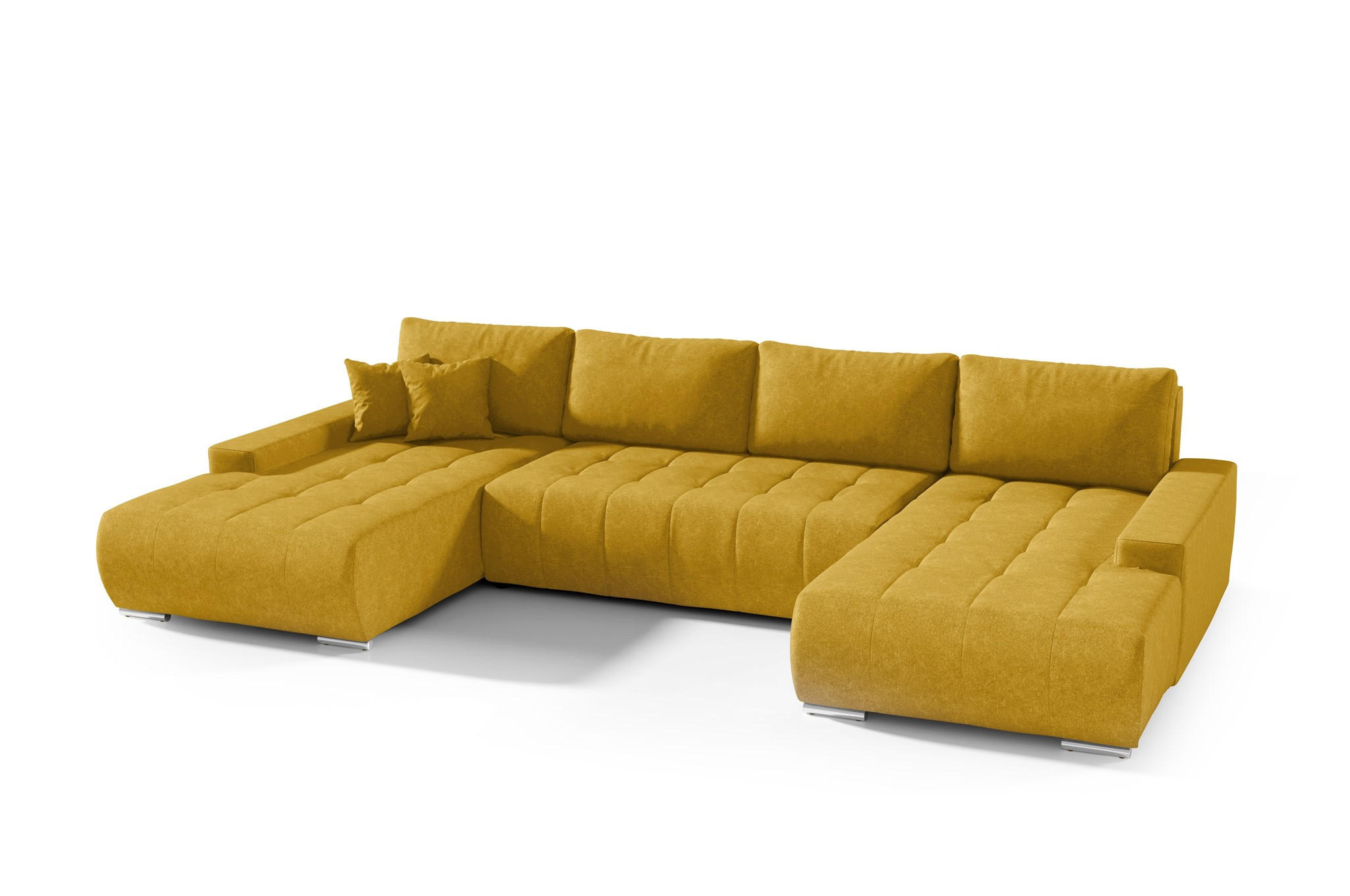 WOHNLANDSCHAFT Vogar In Aston - Gelb, Holzwerkstoff/Textil (350/85/185cm) - Fun Möbel