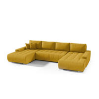 WOHNLANDSCHAFT Vogar In Aston - Gelb, Holzwerkstoff/Textil (350/85/185cm) - Fun Möbel