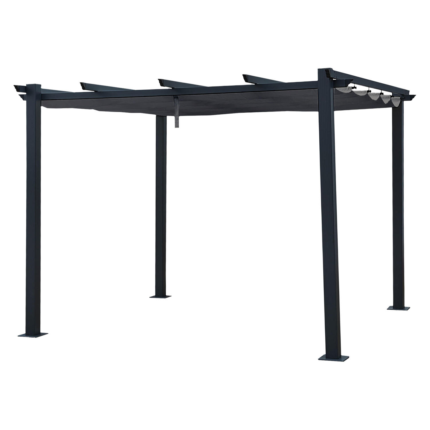 PERGOLA Cassis Grau 300/300 cm - Grau, Textil (298.5/221.5/305cm) - Happy Garden