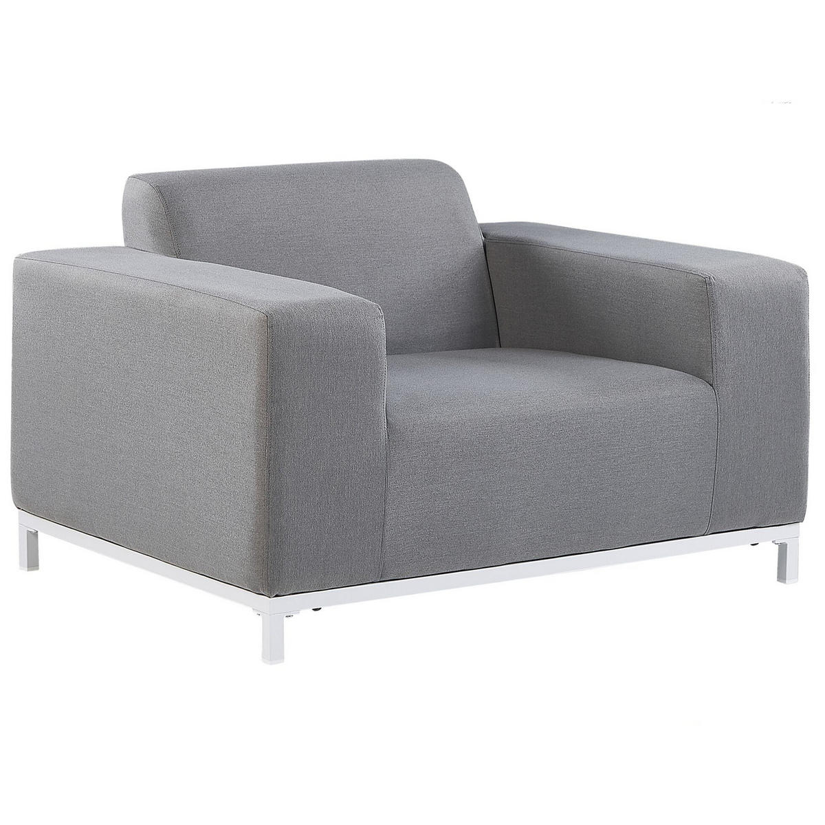 LOUNGE SET 5-Sitzer grau/weißes Gestell Rovigo - Schwarz/Grau, Textil - Beliani