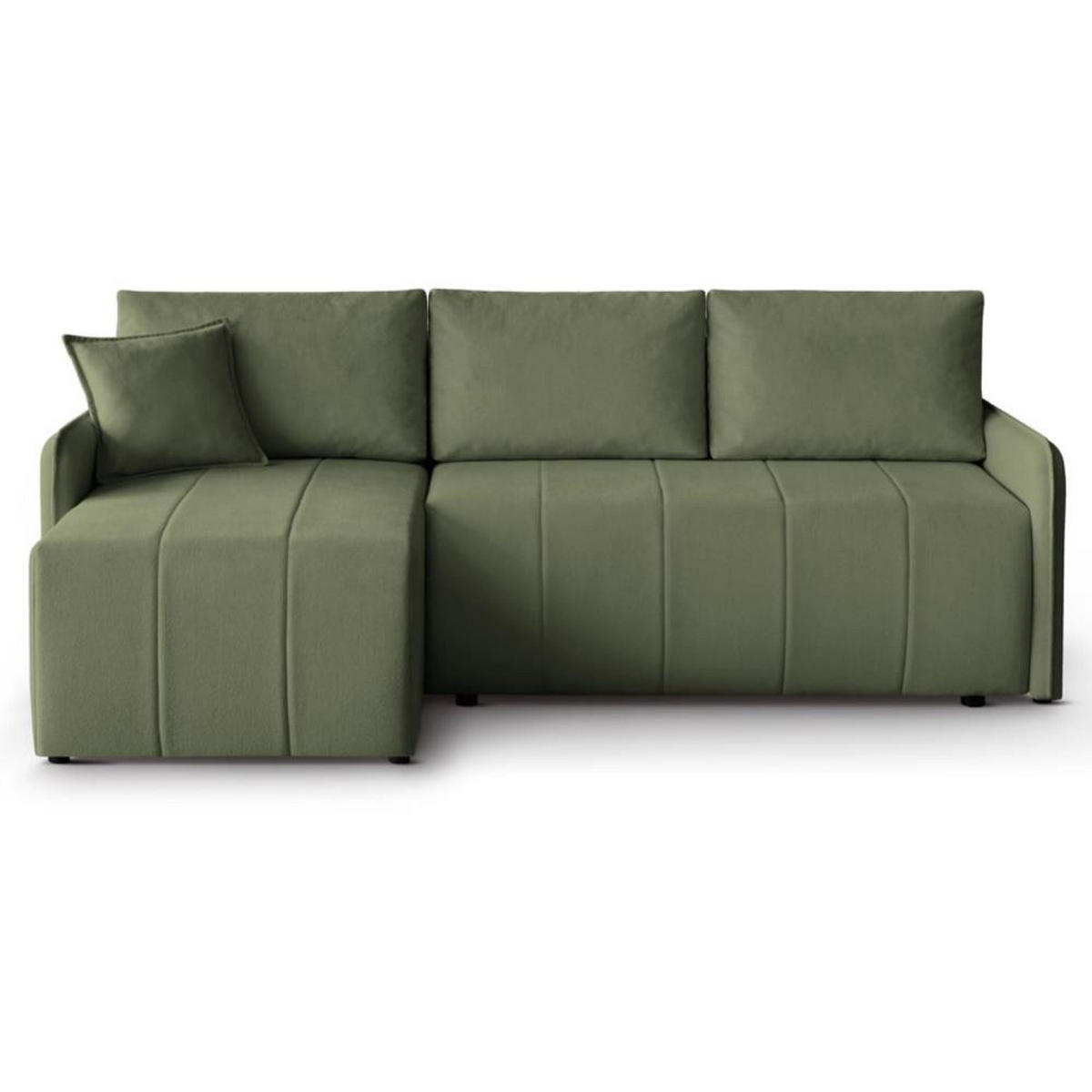 ECKSCHLAFSOFA Capri grün - Schwarz/Grün, Kunststoff/Textil (223/156cm) - Beautysofa
