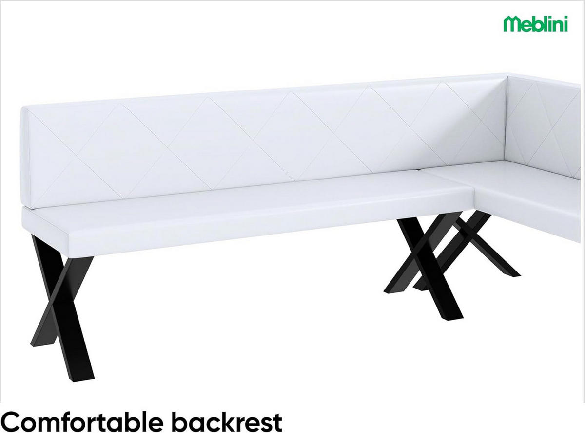 ECKBANK ERIC_X - Weiß, Leder (142/196cm) - Meblini