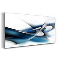 GLASBILD 120x60 cm Moderne Kunst - Blau/Anthrazit, Glas (120/60cm) - TULUP