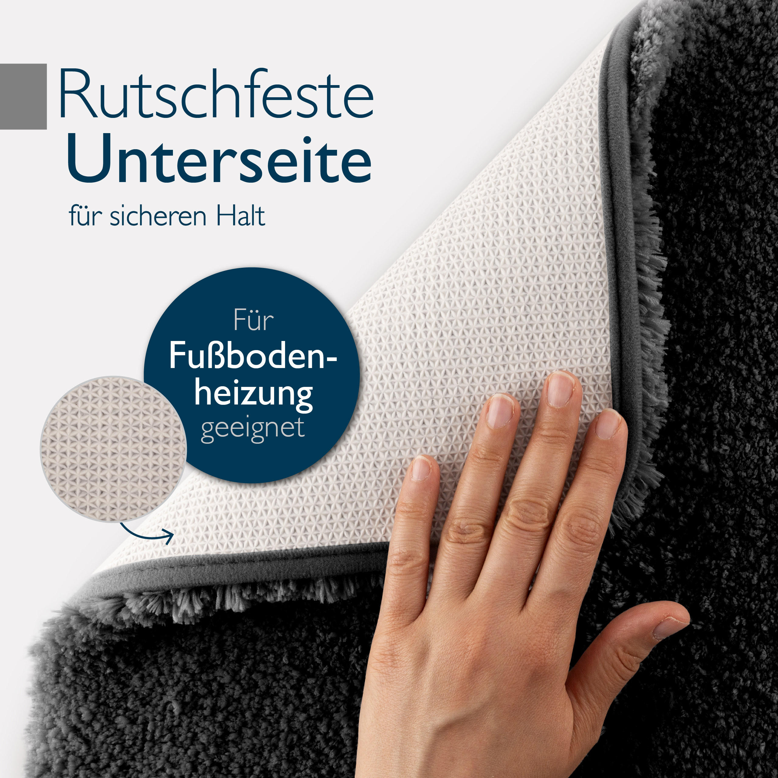 VORLEGER MATTE BeauMare FL 70/120cm Schwarz - Schwarz, Textil (70/120cm) - Beautissu 