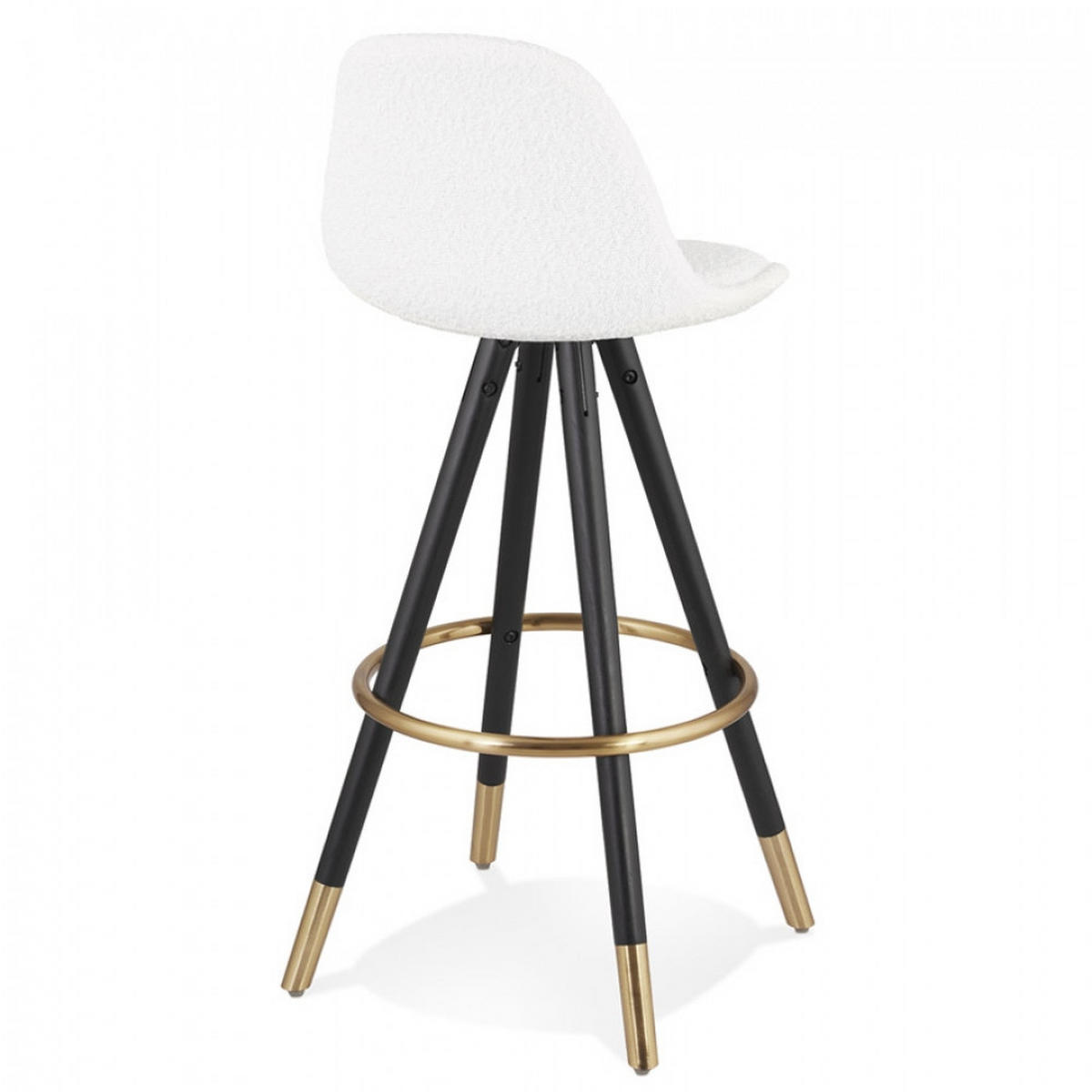 BARHOCKER Weiß 41x97x41cm - Goldfarben/Schwarz, Holz/Textil (41/97/41cm) - AlterEgo