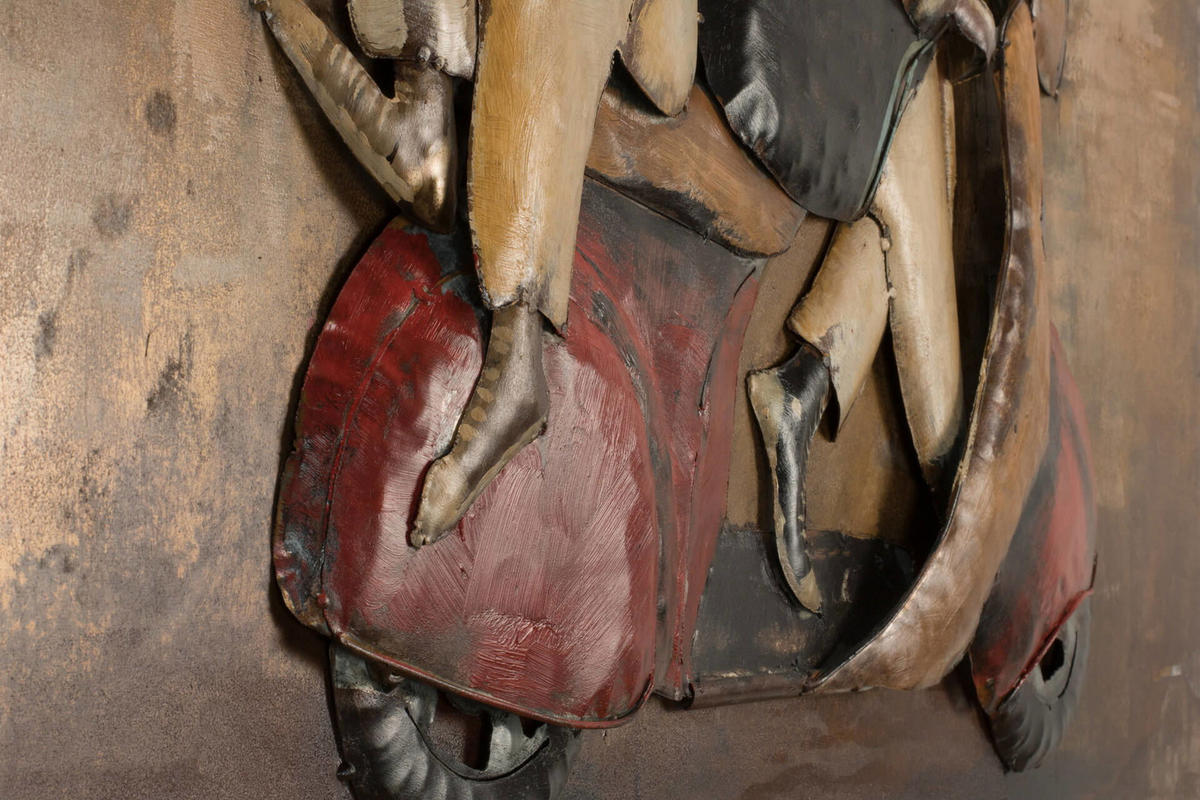 METALLBILD Rot 100/70 cm - Beige/Rot, Metall (4.6/70cm) - KUNSTLOFT