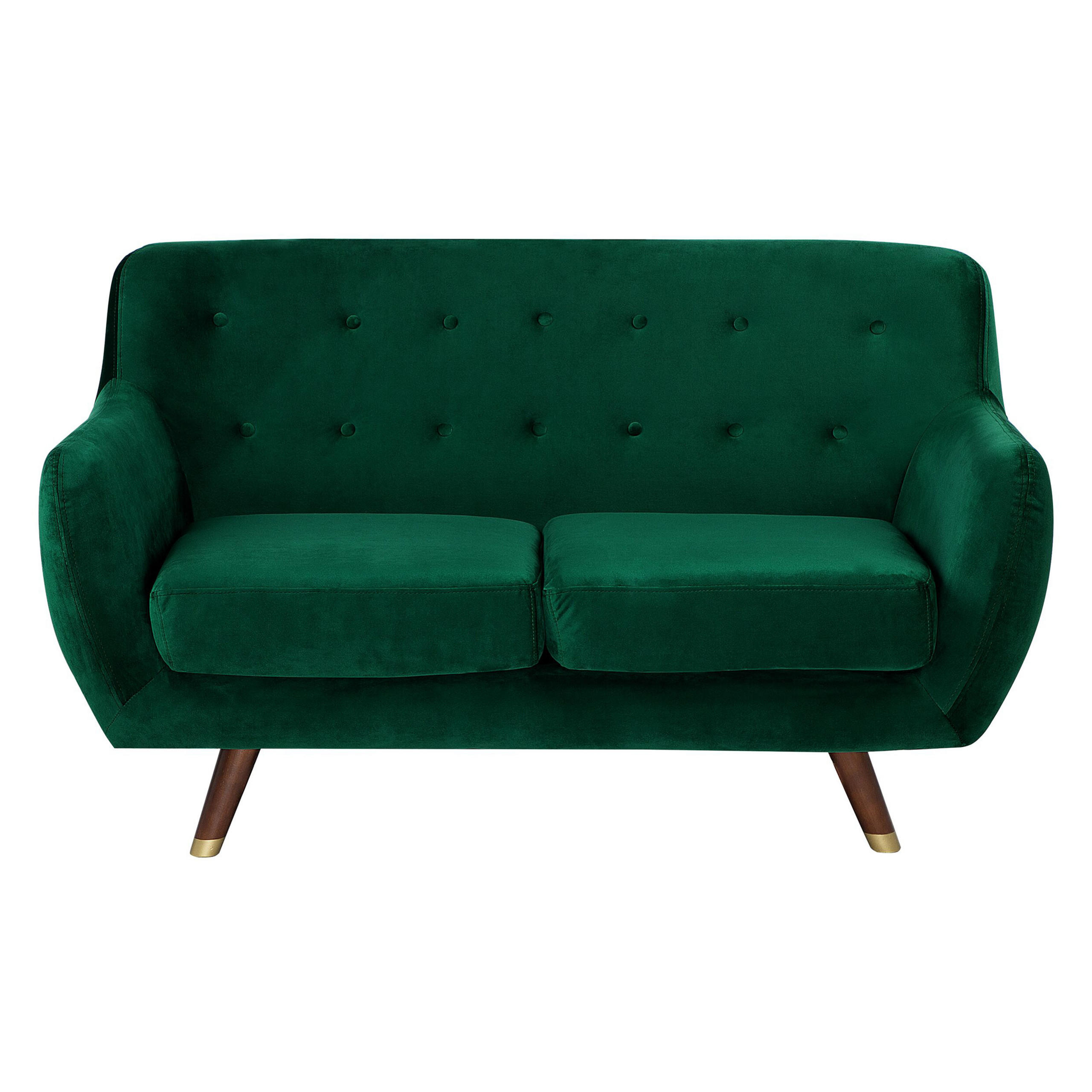 2-SITZER-SOFA Samtstoff Smaragdgrün Bodo - Hellgrün, Textil (148/85/84cm) - Beliani