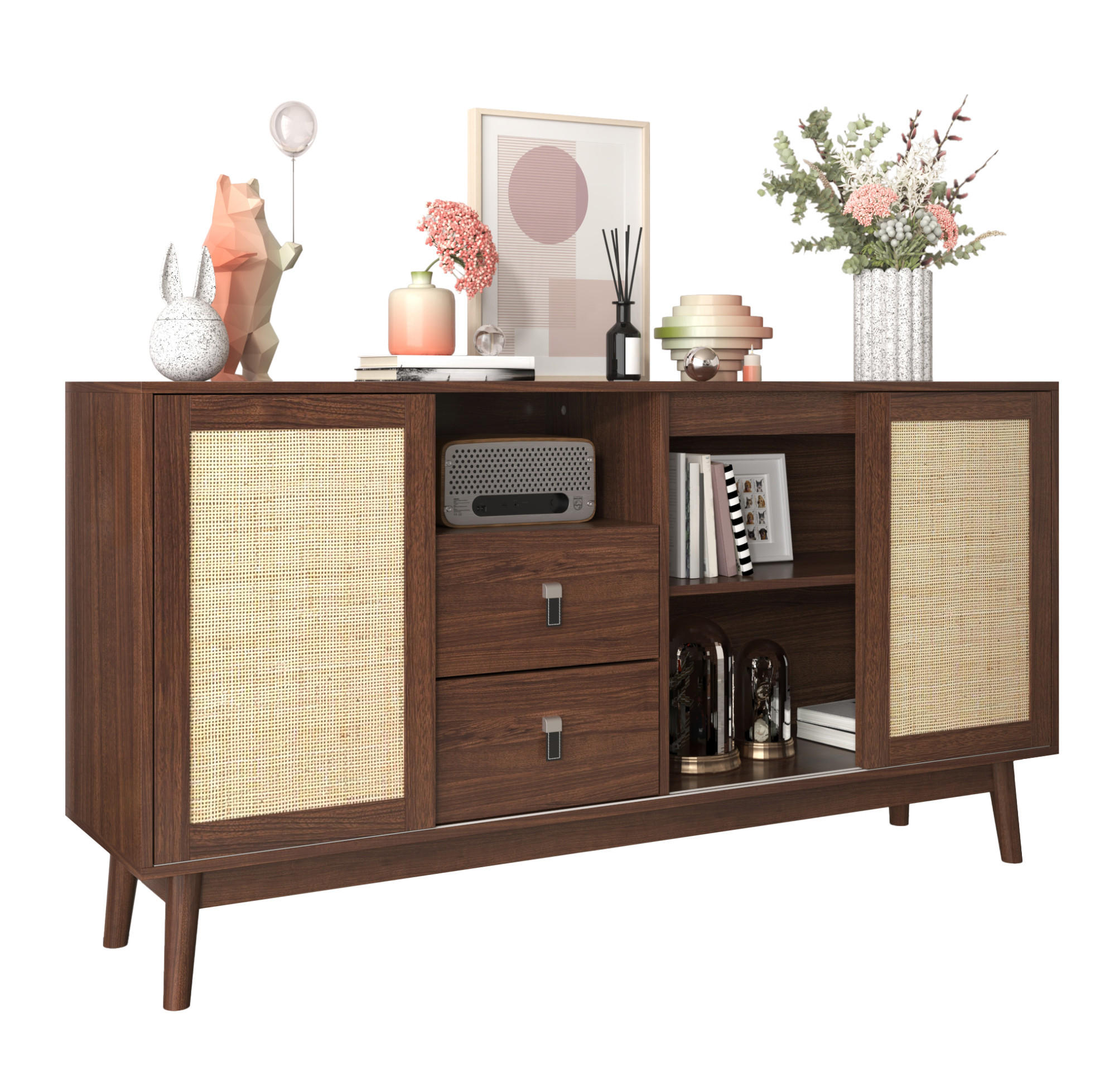 Ivmeu Sideboard Walnuss 155x80x38 cm