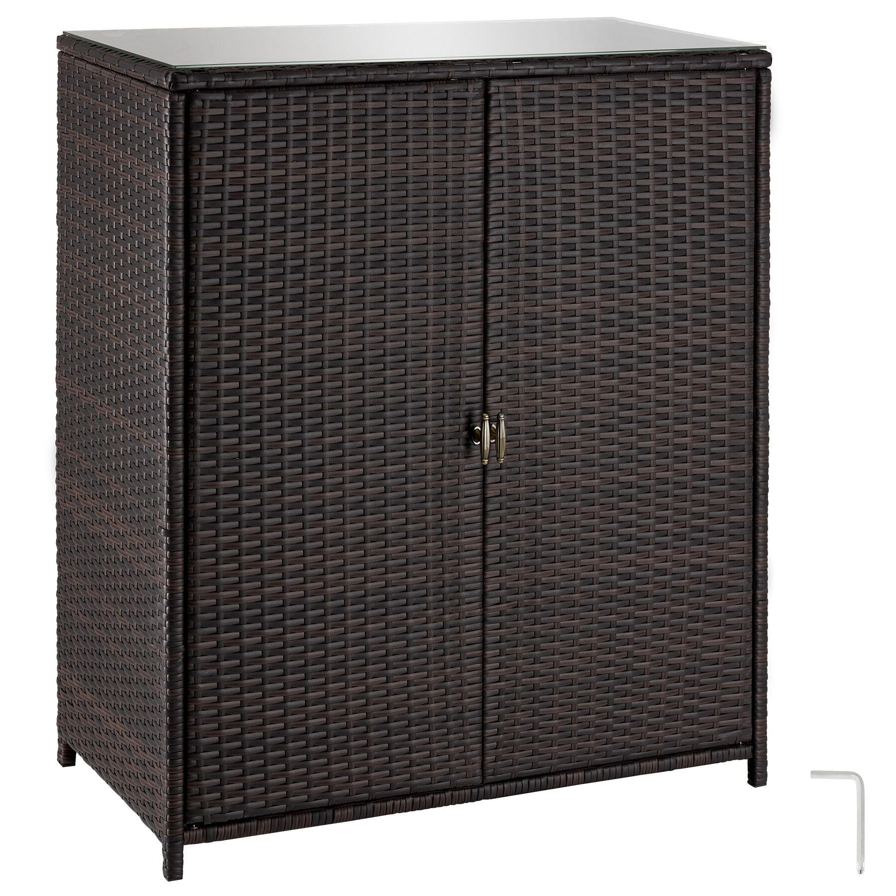 GARTENSCHRANK aus Aluminium Monza, 84,5 x 40,5 x 103,5 cm, braun - Braun, Kunststoff (84.5/103.5/40.5cm) - tectake