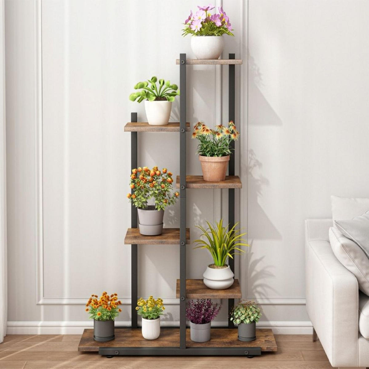 BLUMENSTÄNDER, braun 60/24/113 cm - Braun, Holzwerkstoff (60/113/24cm)