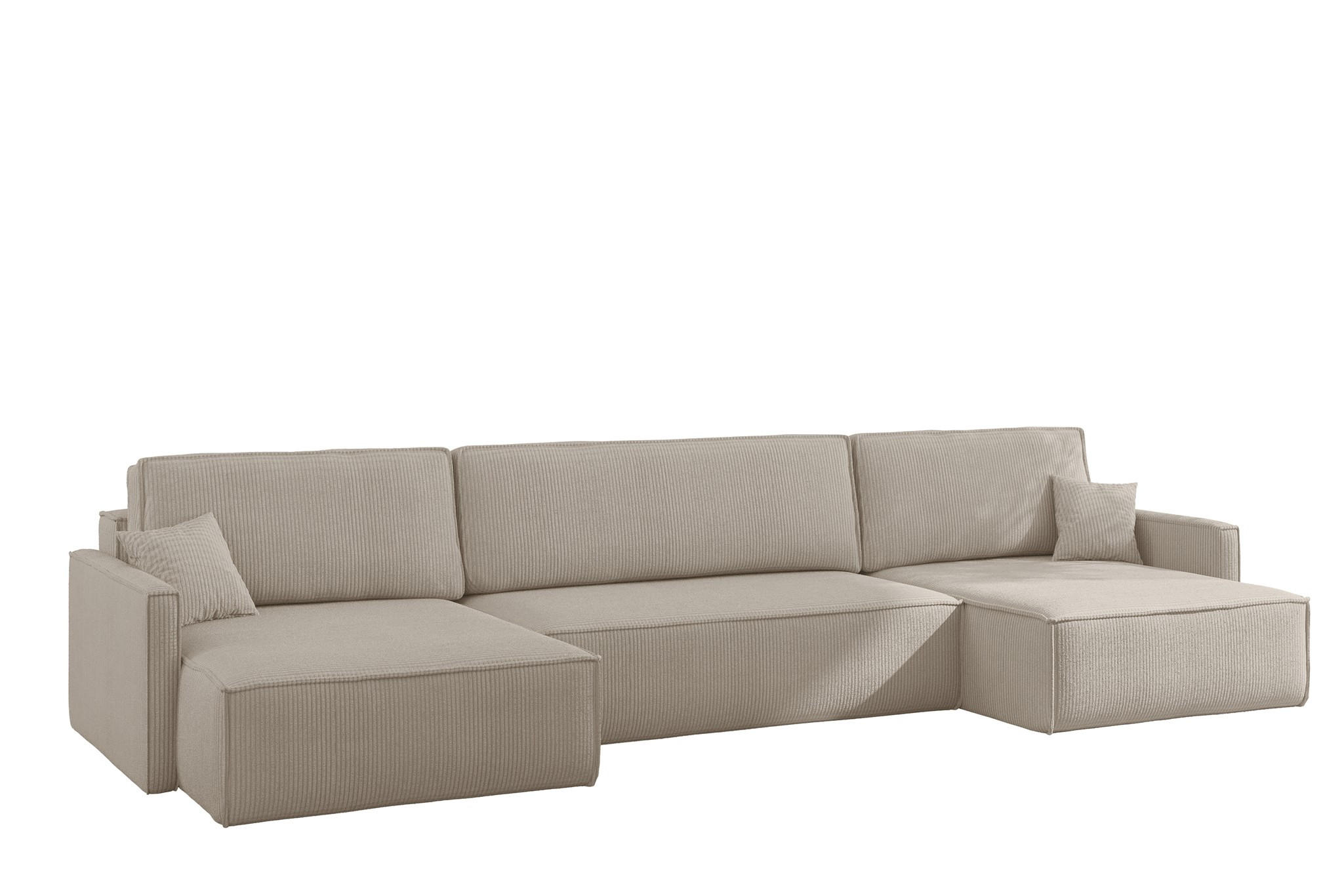WOHNLANDSCHAFT Louis Scala - Beige, Holzwerkstoff/Textil (348/83/142cm) - Fun Möbel