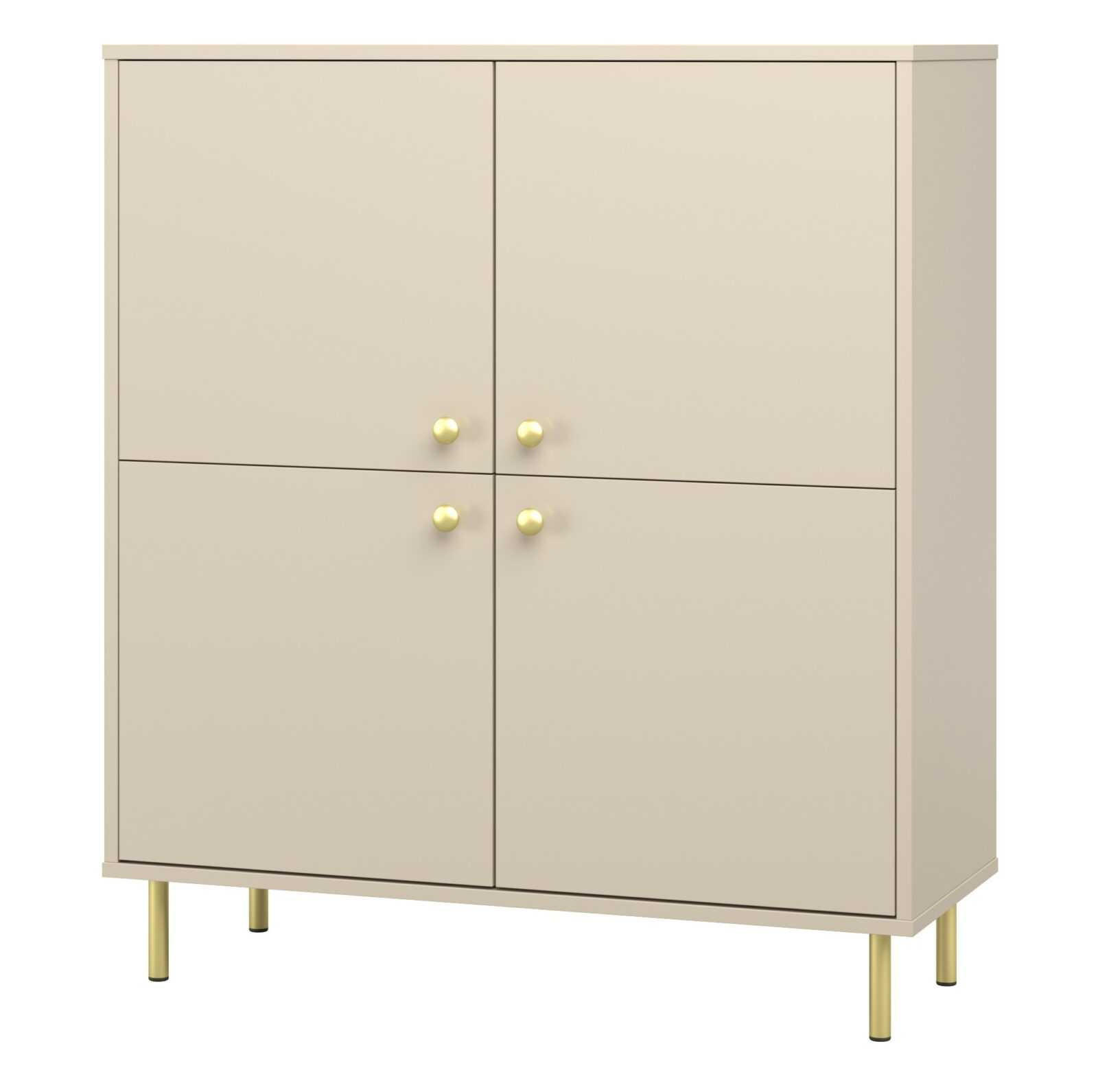 HIGHBOARD Venus - Kaschmir/Goldfarben, Holzwerkstoff (100/113/40cm) - RAUMHIRSCH FURNITURE