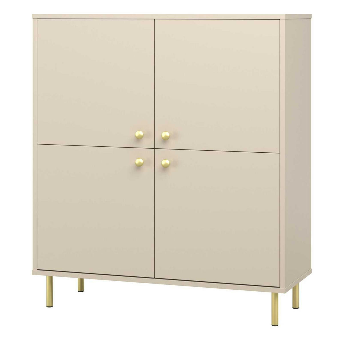 HIGHBOARD Venus - Kaschmir/Goldfarben, Holzwerkstoff (100/113/40cm) - RAUMHIRSCH FURNITURE