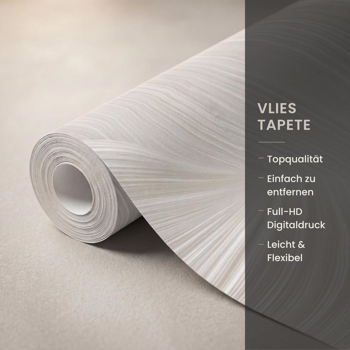 TAPETE - Lines - Ventilator - Beige - 350x260 cm - Creme, Papier (350/260cm) - OnlyWow