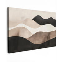 LEINWANDBILD Abstrakt - Landschaft - Wellen - Cremefarben Wohnzimmer 120x80 cm - Cappuccino, Textil (120/80cm) - MuchoWow