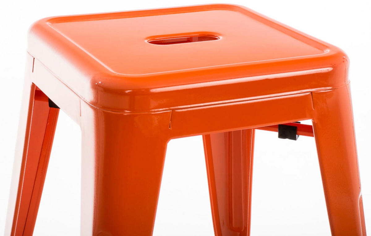 SITZHOCKER 4er Set Arvida orange - Orange, Metall (40/46/40cm) - TPFLiving
