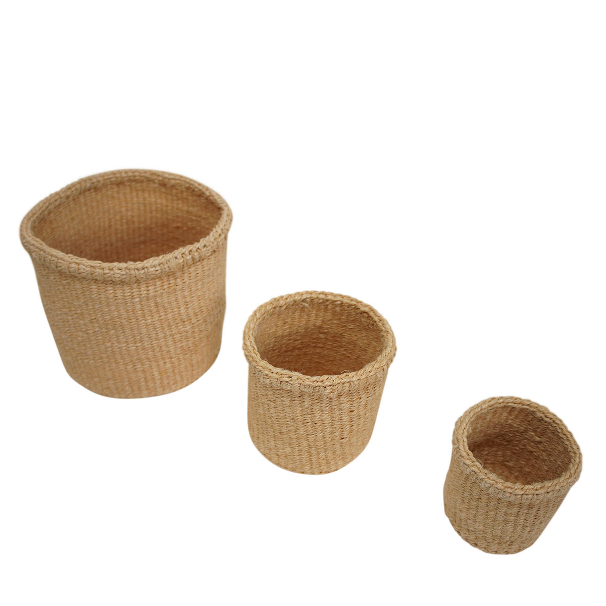 KORBSET 3-teilig Elani in Natur aus Sisal - Naturfarben, Naturmaterialien (14/14/14cm) - LaLe Living