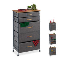 SCHUBLADENSCHRANK - Anthrazit, Holzwerkstoff/Textil (58/96.5/30cm) - Relaxdays