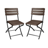 GARTENSTUHL 2er Set Lena Holz-Optik Klappstuhl - Braun, Kunststoff (46/81/55cm) - DELUKE