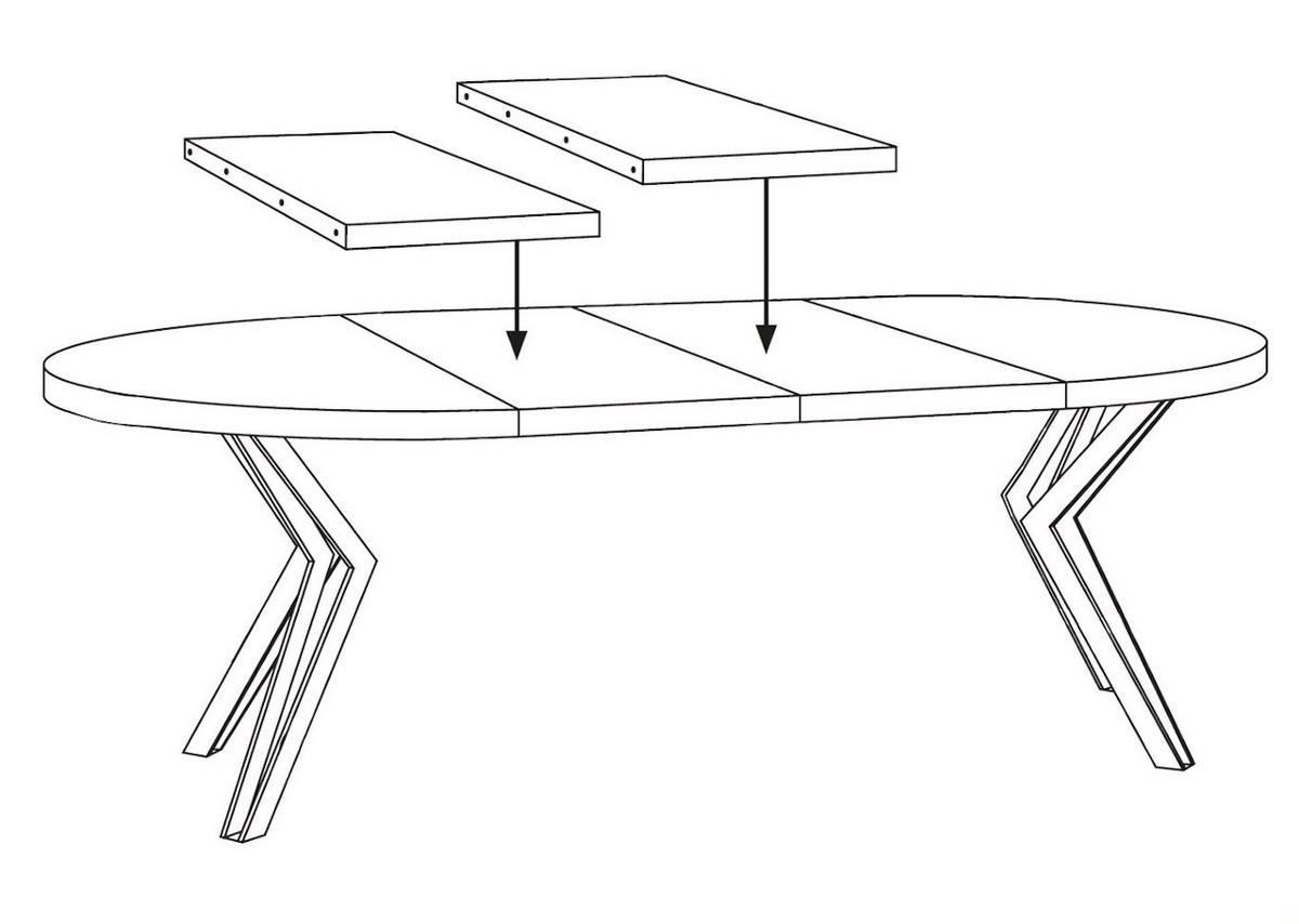 ESSTISCH Randi 120 Gold Craft Eiche / Schwarz 120/196 / 120 / 76cm - Eiche Bianco/Schwarz, Holz/Holzwerkstoff (120/120/76cm) - Feldmann-Wohnen