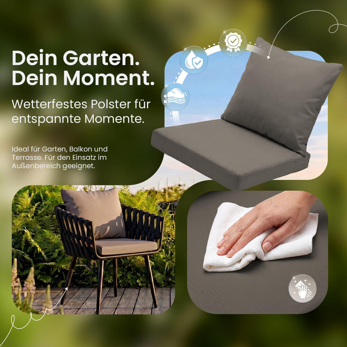 GARTENSTUHL Metall Grau - Grau, Metall (61/43/56cm) - CLP