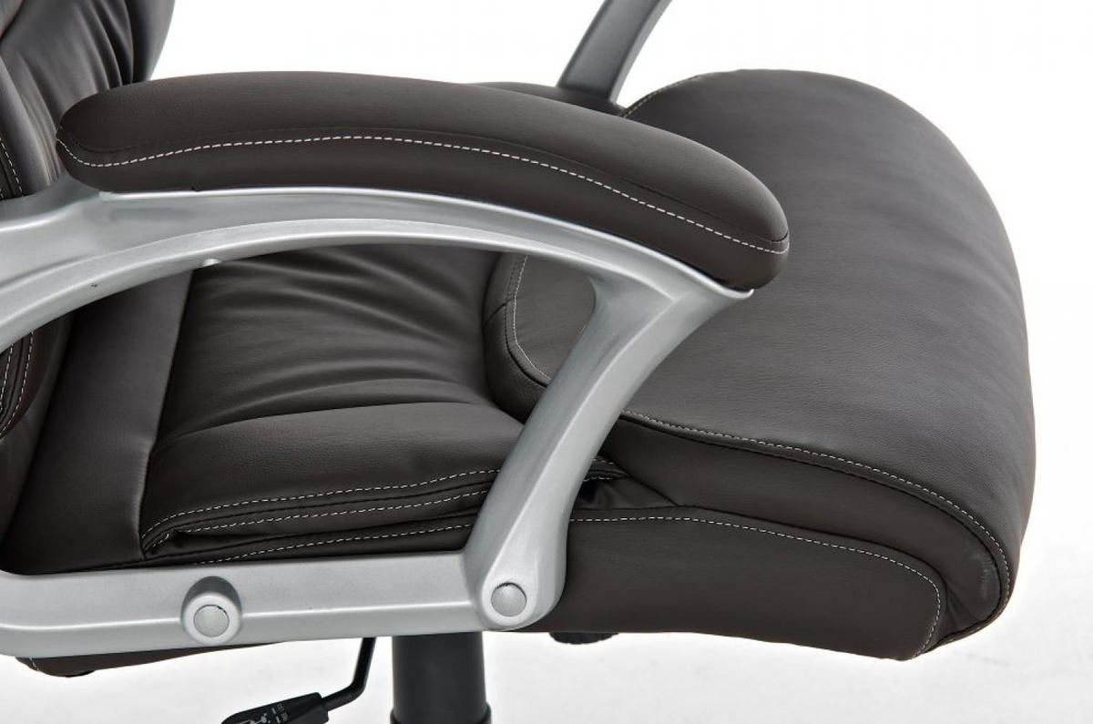 CHEFSESSEL Lederlook braun - Braun/Grau, Kunststoff/Textil (72/115/52cm) - CLP