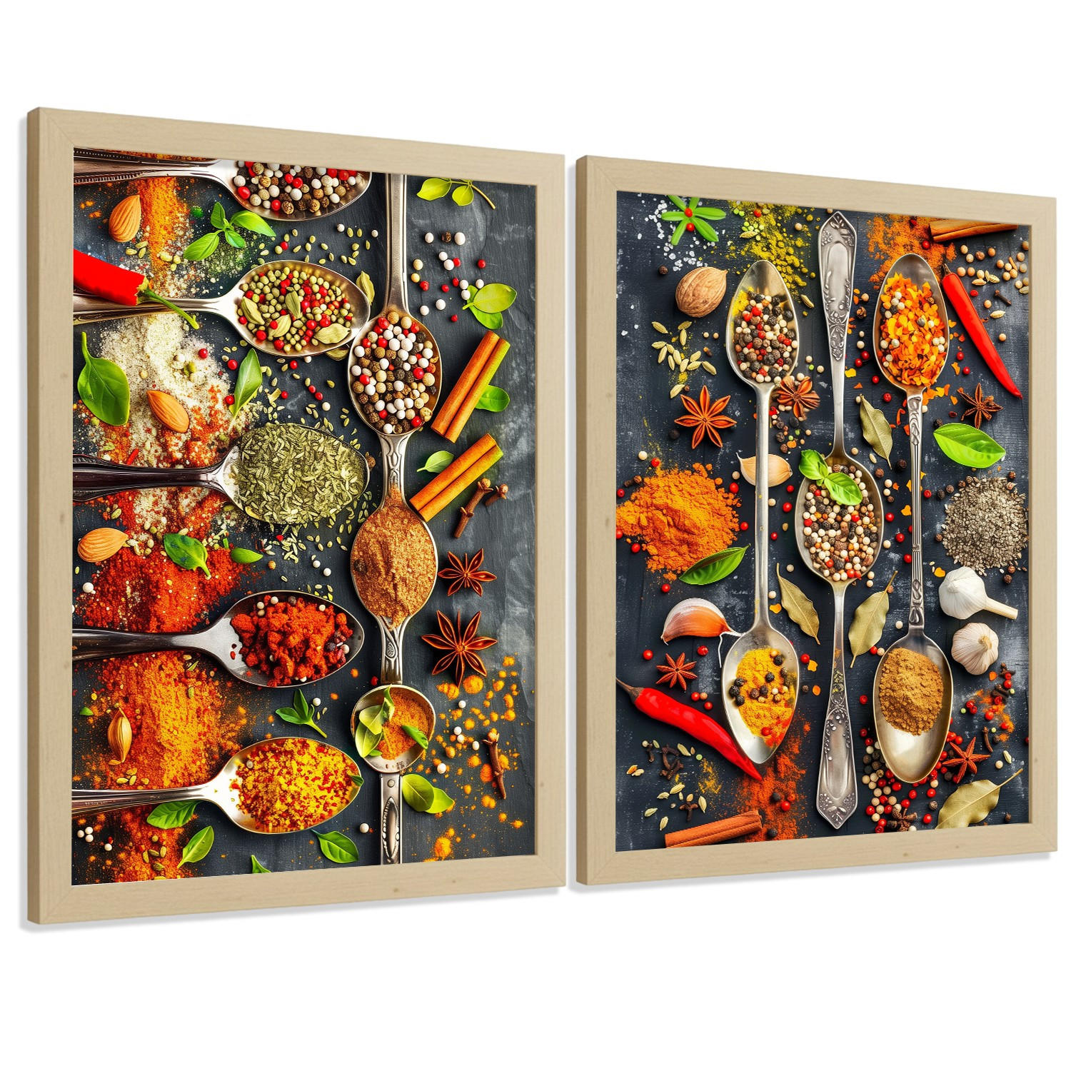 Nacnic PLAKAT Sada 2 Lžíce A3 Lehký dřevěný rám