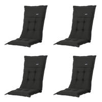 GARTENSTUHLKISSEN Rippe 123/50 cm 4er-Set - Schwarz, Textil (50/7/123cm) - Madison