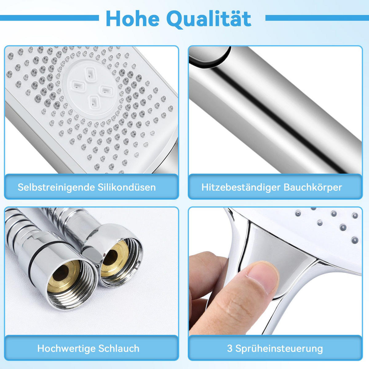 DUSCHKOPF Regendusche - Silberfarben, Kunststoff (4/27/11cm) - Nettlife