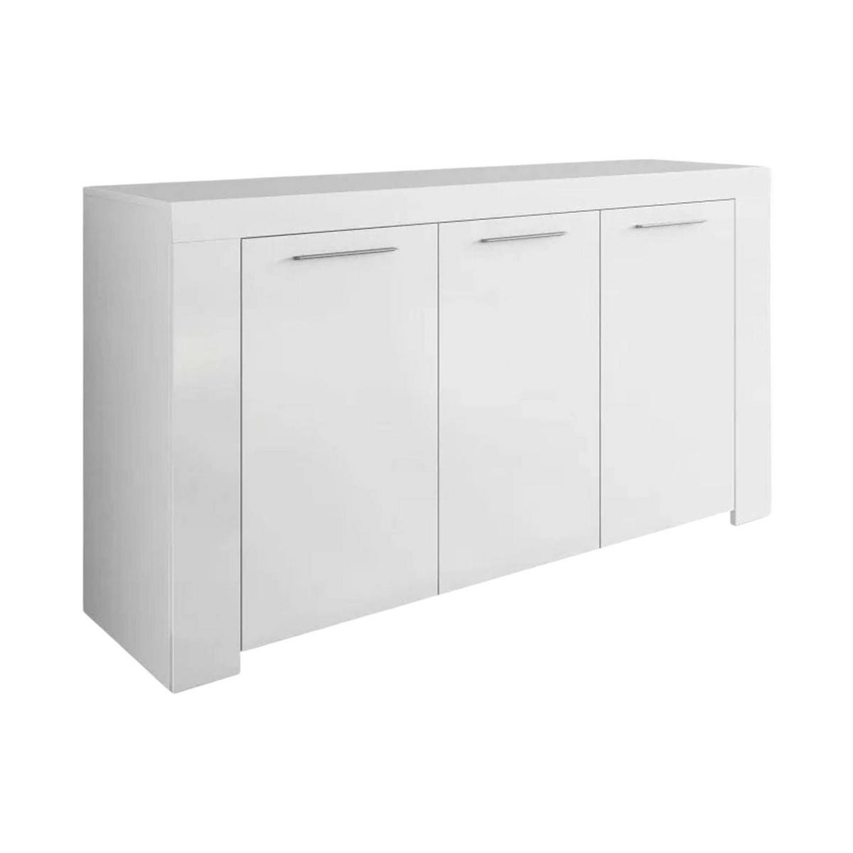 SIDEBOARD Holz-Effekt Weiß 42x144h80 - Weiß, Holzwerkstoff (144/80/42cm) - DMORA