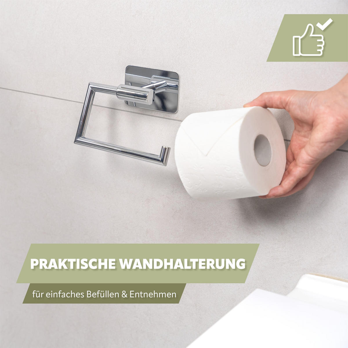 TOILETTENPAPIERHALTER LUCENTE TAPE - Chromfarben, Metall (15.5/12/6cm) - bremermann
